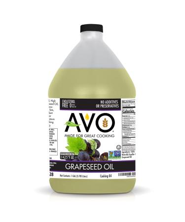 AVO NON GMO 100% Grapeseed Oil, 1 Gallon, No preservatives added