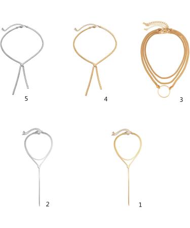 Oralgos Elegant V-shaped Snake Chain Necklace | Chic Choker with Long Fringes & Tassels for Collarbone Style - Buy Online on GoSupps.com