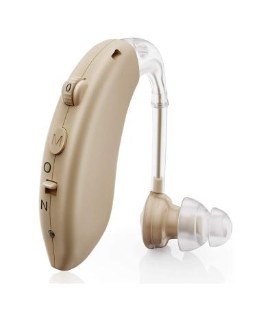 Hearing Aid, Hearing Aid for Seniors Rechargeable Hearing Amplifier with Noise Cancelling for Adults Hearing Loss Digital Ear Hearing Assist Devices with Volume Control Flesh