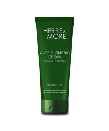 Herbs & More Aloe Turmeric Cream for Glowing Skin Lightweight Daily Moisturizer with Aloe Vera Turmeric for Soft Smooth Radiant Look Non Greasy Face Care for Men Women All Skin Types 75g