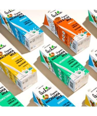 Lechia Organic Macadamia Milk Unsweetened 32oz (6 Pack) - Vegan, Non-Dairy, Gluten-Free, Keto, Omega-3, Plant-Based - Buy Online on GoSupps.com