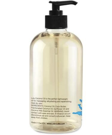 Lulu Massage Oil with Fractionated Coconut Oil - 16 Ounce | Best Coconut Massage Oil for Relaxation & Hydration - Buy Online on GoSupps.com