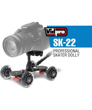 Vidpro SK-22 Professional Skater Dolly for DSLR Cameras - 25 lbs Capacity, Smooth Rubber Wheels, Ideal for Low-Level Shooting & Panning - Buy Online on GoSupps.com