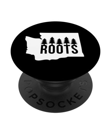 Washington Roots- PNW pride- Washington State Gifts PopSockets PopGrip: Swappable Grip for Phones & Tablets Black