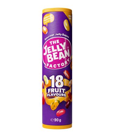 Jelly Bean Factory Gourmet Tube | 18 Fruit Mix | Vegetarian | Gluten and Gelatine free | Impulse candy (24 x 90g)