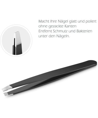 Bestope Stainless Steel Nail Clippers Set with Nail File & Tweezers - Black | Premium Quality Nail Care Tools for Men & Women - International Shipping Available - Buy Online on GoSupps.com