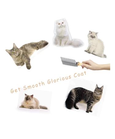 Dog Cat Pet Double-Sided Grooming Brush with Wooden Handle Stainless Steel Tooth - Buy Online on GoSupps.com