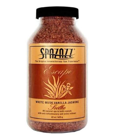 Spazazz SPZ-110 Escape Aromatherapy Crystals Container  22-Ounce  White Musk Jasmine Vanilla Soothe