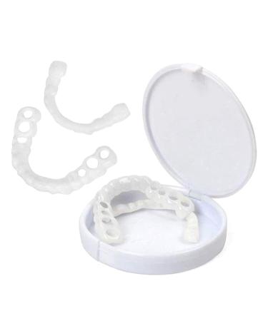 1 pair of snap on teeth veneers for men and women cover the teeth fake tooth confidence smile veneers snap in teeth above and below for women