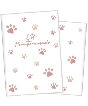 Wilhelm Fell case for the EU pet ID card for animals I personalized for your pet I personal gift idea for pet owners I protective cover for the pet ID (paw pink) EU pod paw pink