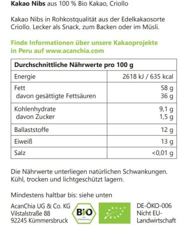 Nibs of organic cocoa (400 g). - Buy Online on GoSupps.com