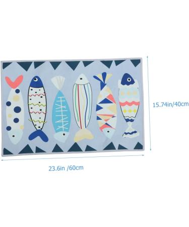 Alipis 2pcs Water-Absorbing Bath Bathmat Fish Bathroom Kitchen Carpet Non-Slip Floor Mat Printing for Xcm As Shownx2pcs mediumx2pcs - Buy Online on GoSupps.com