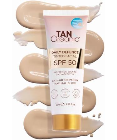  TanOrganic TanOrganic Tinted Facial with SPF 50 - Daily Defence 50ml - Buy Online on GoSupps.com