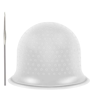 Silicone strand hood hair protruding cap hair dyeing cap reusable highlight cap with hook coloring cap for women and girls blast