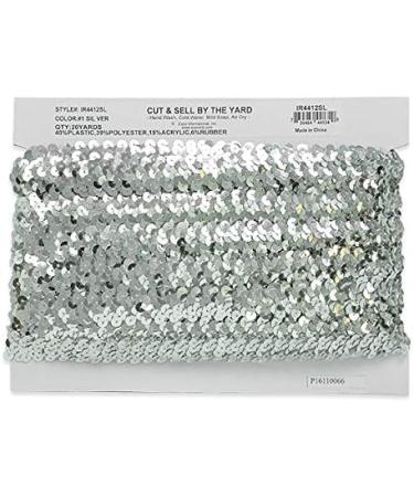 Expo International 2 Row 7/8 Metallic Stretch Sequin Trim - 20 Yards (Silver) - Buy Online on GoSupps.com