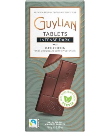  GuyLian Guylian Pack of 6 Intense Dark Chocolate Bars 84% Cocoa Stevia 100g - Buy Online on GoSupps.com
