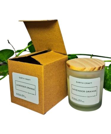 EARTH CRAFT Aromatherapy Scented Candles - Handmade Soy Candles for Home Decor Bedroom & Bath - Non Toxic Smokeless Lavender Orange Aroma - Buy Online on GoSupps.com