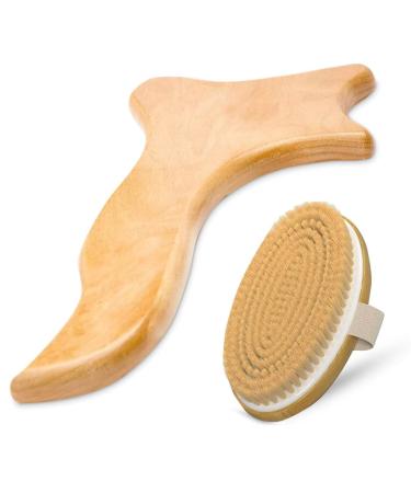Lymphatic Drainage Paddle Wood & Dry Skin Brush are The only Two Items You Need for an Healthier Lymphatic Drainage System. Anti Cellulite Tools Lymphatic Drainage Tool with Body Brush