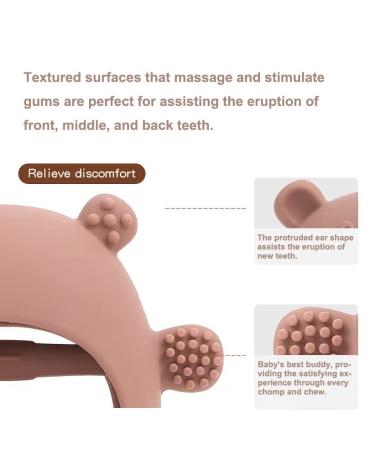 PandaEar Silicone Baby Teething Toy | Hand Teether Mitten for Soothing Pain Relief | Chew Pacifier for Sucking Needs (Brown Green) - Buy Online on GoSupps.com