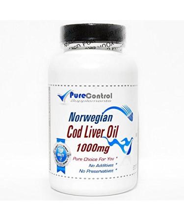 Norwegian Cod Liver Oil Concentrate 1000mg // 200 Capsules // Pure // by PureControl Supplements