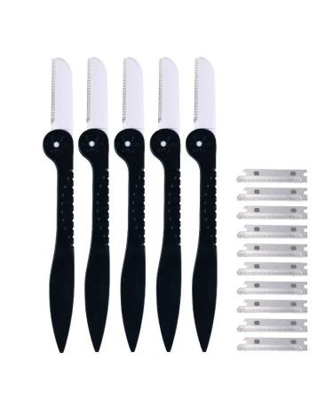 5/10PCs face razor eyebrow trimmer blade razor knife blade eyebrow design hair remover tools (color: 5pcs a))