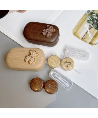 Miedeon Elegant Contact Lens Container Set - 2 Pieces Travel Case & Accessories (Light Brown) - Perfect for International Shipping - Buy Online on GoSupps.com