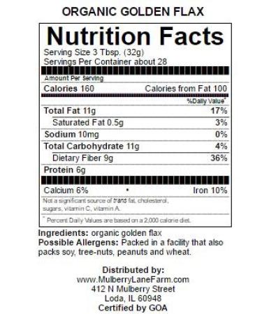 Organic Golden Flax Seeds - 5 lb Bulk Pack, Non-GMO, USDA Certified, Product of USA | Mulberry Lane Farms - Buy Online on GoSupps.com