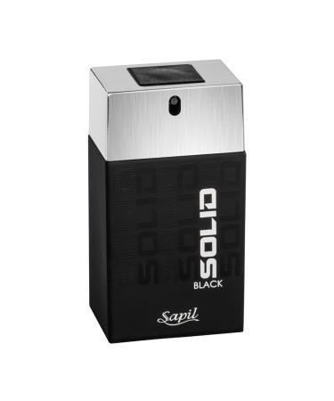 Sapil Solid Black Perfume for Men - Long-lasting Dubai Cologne Arabic Woody Floral EDT Spray 3.4 Oz (100 ml) - Enticing Dubai Perfume for Men Affordable Luxury Fragrance