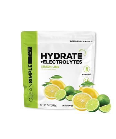 Clean Simple Eats Hydration Drink Mix with Electrolytes & Amino Acids, Naturally Sweetened Powder for Hydration & Recovery, No Artificial Ingredients, Gluten Free, Lemon Lime Flavor, 30 Servings Lemon Lime 10.6 Ounce (Pack
