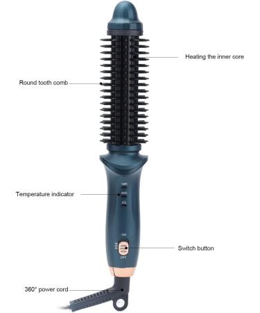 MJKO Green Portable 2-in-1 Curling Brush | Dual Purpose Hair Tool for Straight & Curly Styles | US Plug 110V - Buy Online on GoSupps.com