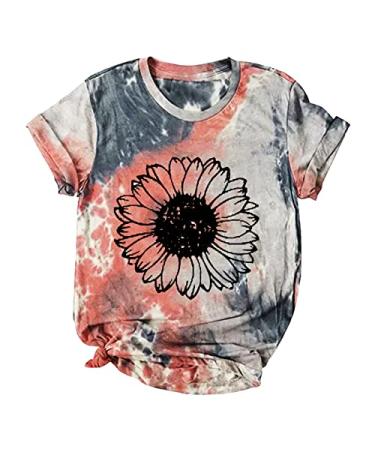 Sunflower Shirts for Women Plus Size Faith Tops Summer Short Sleeve Loose Casual T Shirt Junior Teen Girls Graphic Tees Z 9 Gray Medium