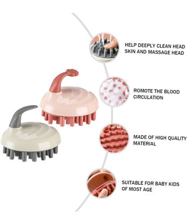 Healvian 2pcs Silicone Shampoo Comb Hair Brush Set for Kids | Baby & Kid Shampoo Brush for Shower | Silicone Massage & Cleansing Hairbrush with TPE Bristles - Buy Online on GoSupps.com