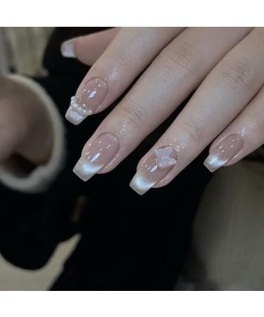 ieron Cat Eyes Cured Nail Wraps Self-Adhesive Gel Nail False Nails with Butterfly Removable Glue on Nails for Girls Glitter Nail Tips (S) - Buy Online on GoSupps.com