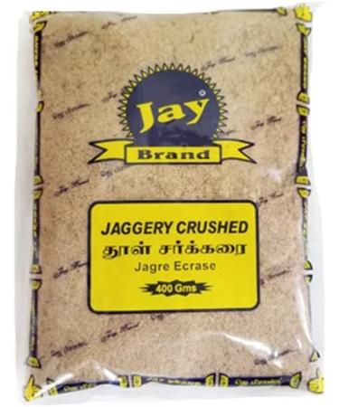Jay Brand Jaggery Crushed | 400G | Natural Sweetener | No Preservatives Added |Hand Crushed Gur Powder | Gluten Free | Indian Origin - Buy Online on GoSupps.com