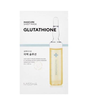 MISSHA Mascure Whitening Solution Sheet Mask GLUTATHIONE Korean Cosmetic Face Mask Lightening Pigmentation 3 Pack