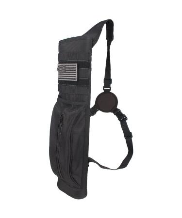 KRATARC Archery Multi-Function Back Arrow Quiver with Molle System Shoulder Arrows Holder Hanged Target Shooting Quiver for Arrows Black (For Right-handed)