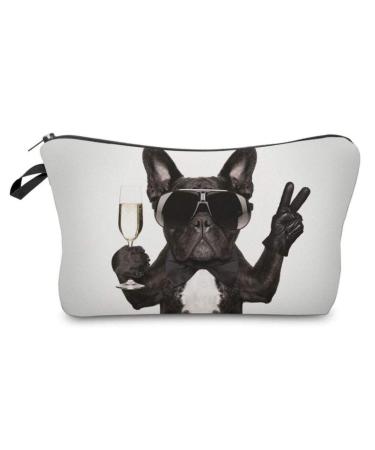 Make-Up Bag Cosmetic Bag Pencil Case Organizer Cheers French Bulldog with Champagne