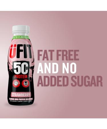 UFIT High Protein Milkshake Strawberry 8x500ml - Buy Online on GoSupps.com