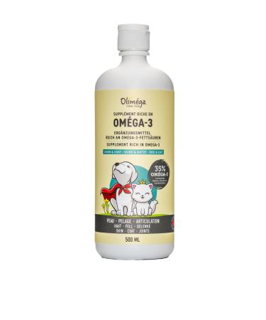 Ferme Olim ga Camelina Oil for Dogs and Cats 500ml Rich in polyunsaturated omega-3 Vitamin E. Pure and Cold Pressed. Joint Fur and Skin. Product of Canada.