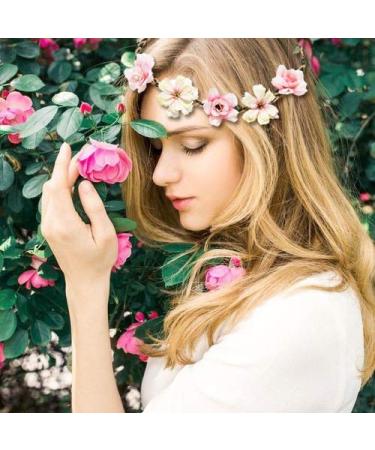 6 Daisy Blumen Herring Band Hairband - Adjustable Elastic Wedding Crown for Women & Girls | Perfect for Parties & Beach Events - Buy Online on GoSupps.com