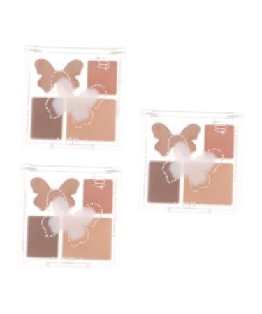 Baluue 3pcs Eyeshadow Palettes Pink Plastic Eye Makeup Plate Eye Shadow Palette Eye Shadow 6.50X6.50X1.00CMx3pcs Multix3pcs