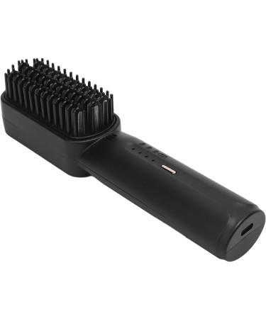 Portable Hair Straightener Comb & Brush - Cordless Rechargeable Anti-Burn Technology for All Hair Types - Travel-Friendly (Black - Buy Online on GoSupps.com