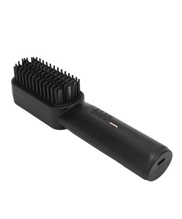 Focket Ionic Straightening Brush Hair Straightener Brush Adjustable Temperature Settings Heat Hair Straightener Comb Hair Straightening Brush for All Hair Type (Black)