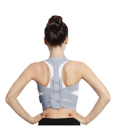 Brace Support Belt Adjustable Back Posture Corrector Clavicle Spine Back Shoulder Lumbar Posture Correction Corset For Posture (Color : Gray2 Size : S) Handmade Full moon lofty ambition