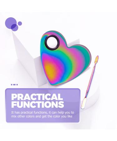 Buy Beaupretty Mini Heart Shaped Makeup Mixing Plate & Spatula | Stainless Steel Nail Color & Foundation Tools - International Shipping - Buy Online on GoSupps.com