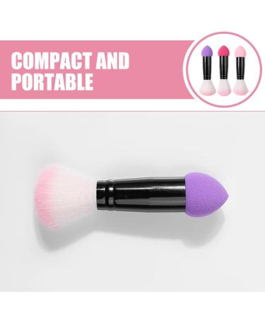 FOMIYES 2 in 1 Makeup Brush - Dual-Ended Brush with Sponge Puff for Foundation Concealer Eyeshadow & Blush - International Shipping Available - Buy Online on GoSupps.com