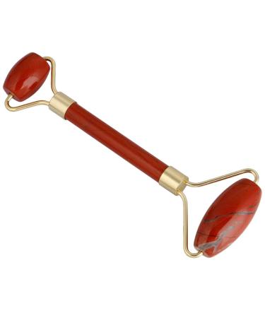 Rockcloud Natural Crystal Stone Roller Massager - Double Neck & Face Anti-Aging Tool | Red Jasper for Wrinkle Healing & Slimming Skincare - Buy Online on GoSupps.com
