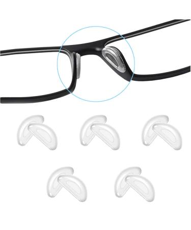 Festful Eyeglass Nose Pads,5 Pairs of Silicone Nose Pads for Glasses,Anti-Slip Soft Nose Protector for Glasses (Clear/2mm) 5 Pairs - Clear