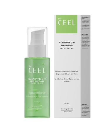 The Ceel Coenzym Q10 Gel exfoliant au caviar au concombre et l'aloe vera Gel exfoliant doux pour le visage la peau lisse et le maquillage Sans alcool pour tous les types de peau 100 ml