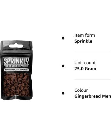 SPRINKLY - Sprinkle Shapes - Gingerbread Men (Christmas) - 25g 25g Sample Packet Gingerbread Men - Buy Online on GoSupps.com